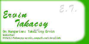 ervin takacsy business card